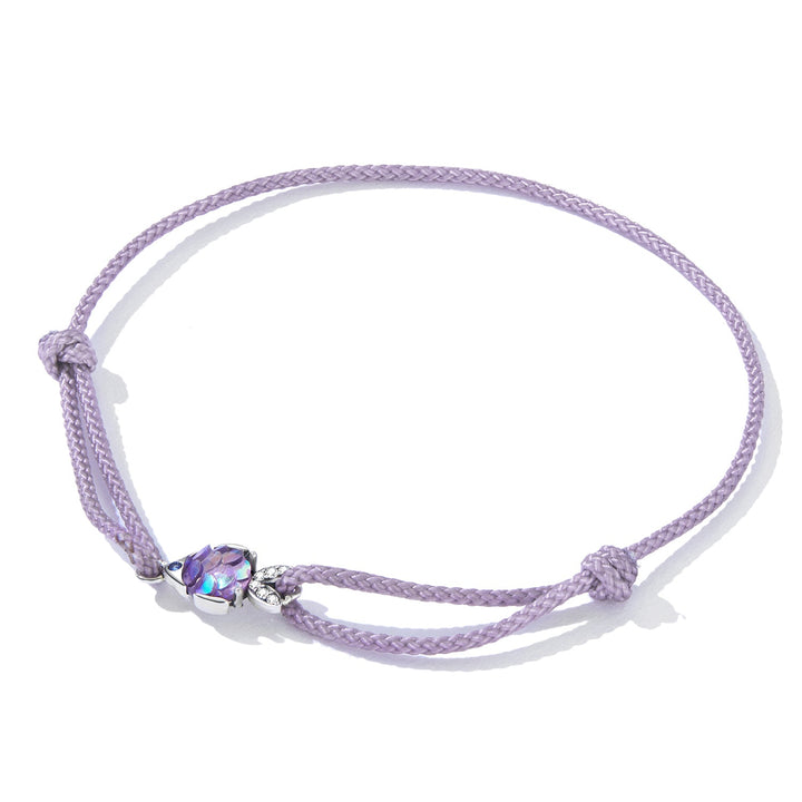 925 Sterling Silver Adjustable 24cm CZ Resin Bracelet for Women