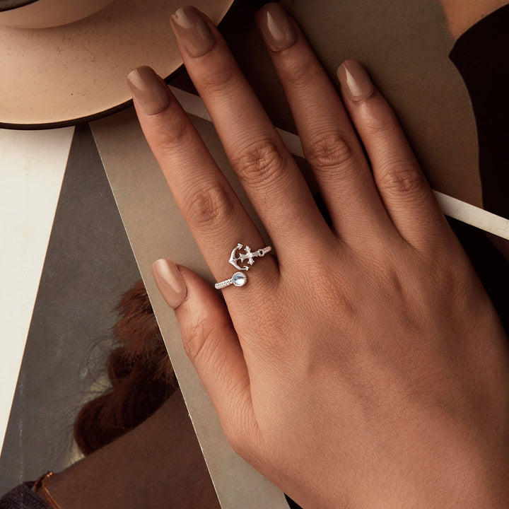925 Sterling Silver &amp; White Gold Pave Setting Moonstone Ring for Women