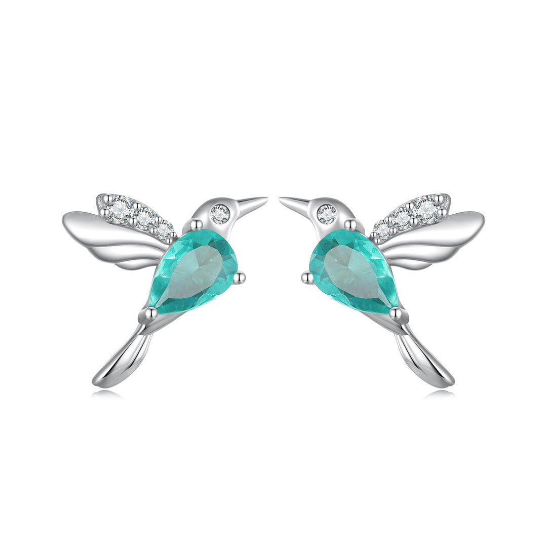 925 Sterling Silver Transparent Glass Earrings with CZ for Women