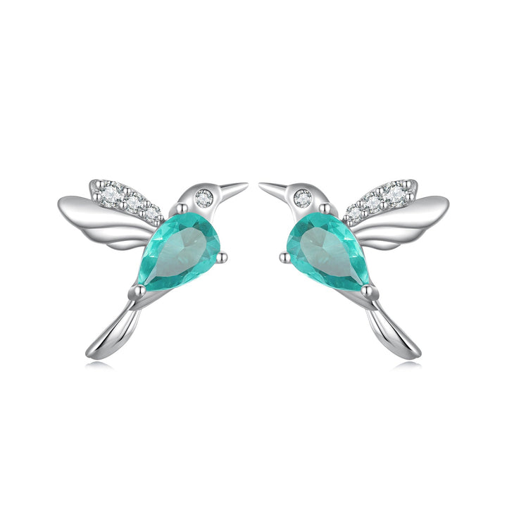 925 Sterling Silver Transparent Glass Earrings with CZ for Women