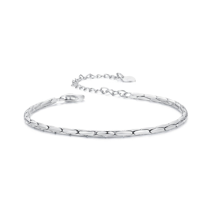 925 Sterling Silver + White Gold Plated Bracelet