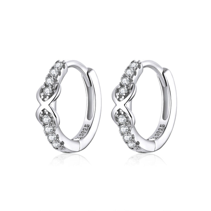 925 Sterling Silver Plated Platinum CZ Pavé Earrings for Women