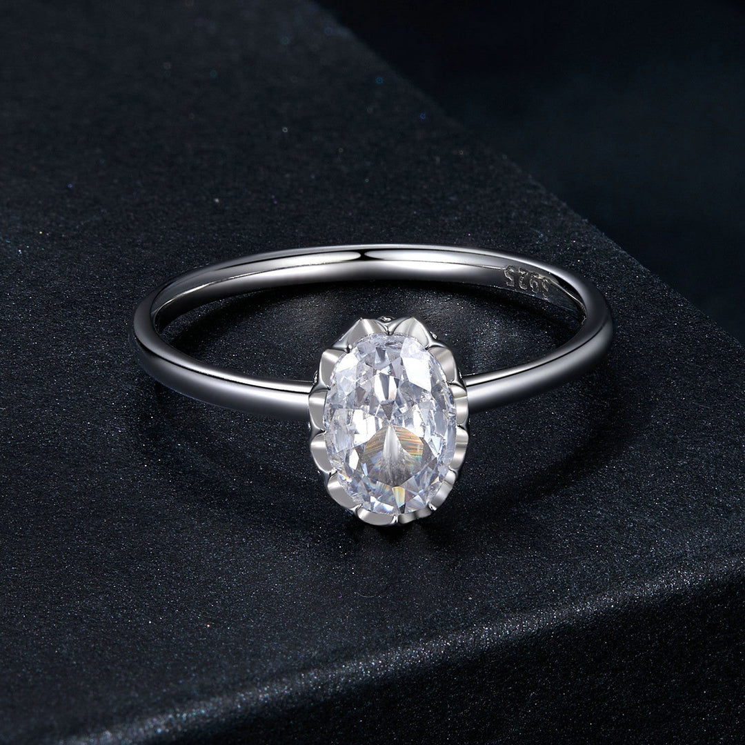 925 Sterling Silver 1.6mm Moissanite 1ct Ring in Size 6 for Women