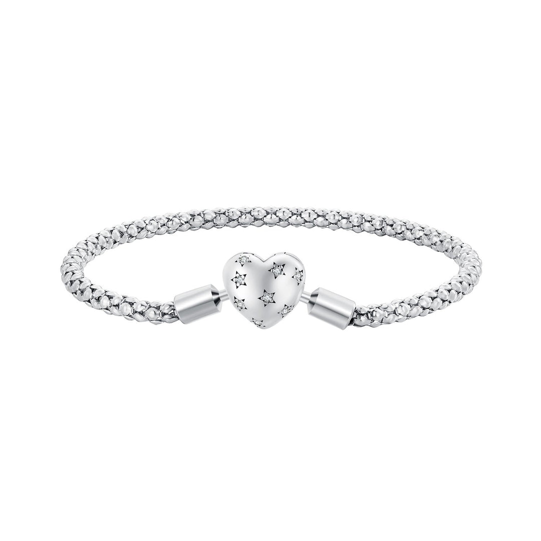 925 Sterling Silver Oxidized Silver Bracelets 17.0 Size with CZ for Women