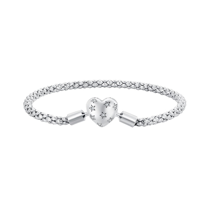 925 Sterling Silver Oxidized Silver Bracelets 17.0 Size with CZ for Women