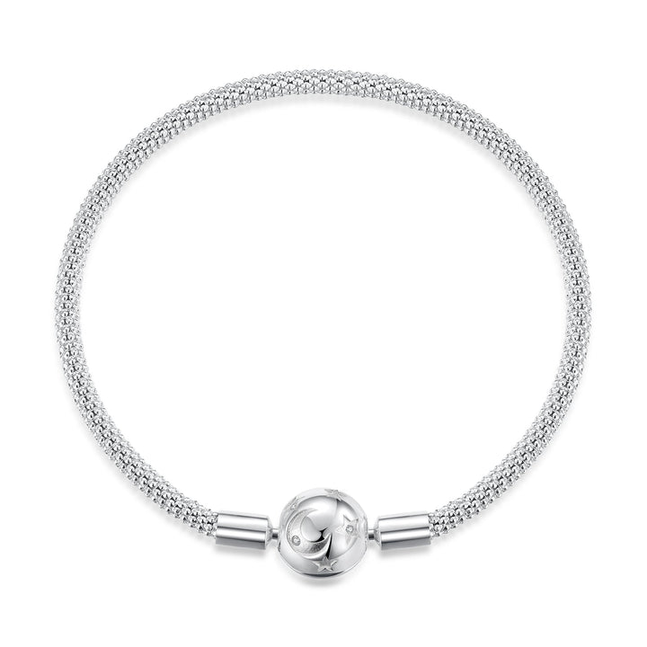 925 Sterling Silver CZ Pavé Setting Bracelet, Size 17.0 for Women