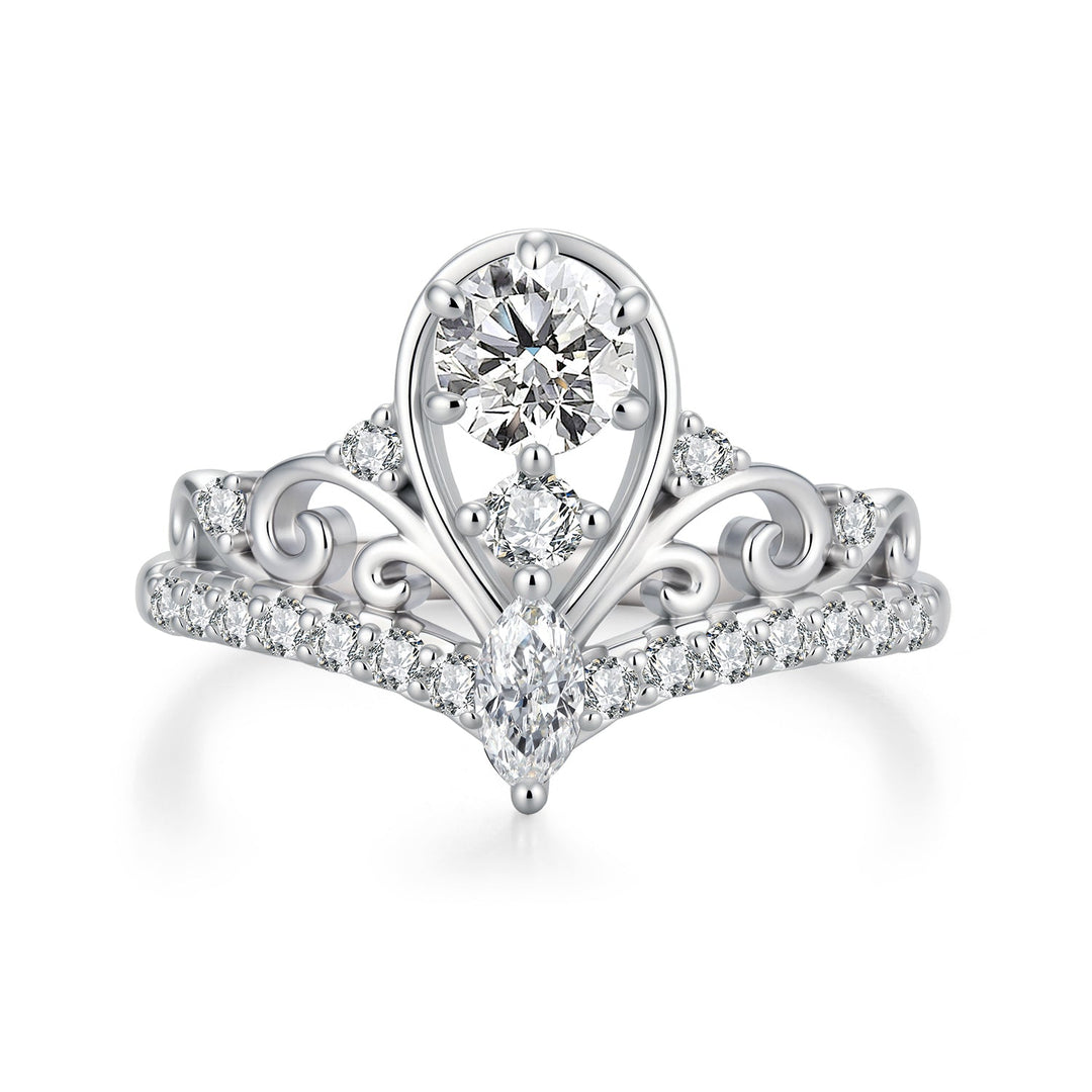 925 Sterling Silver 0.5 Carat Moissanite Ring in Size 6 for Women