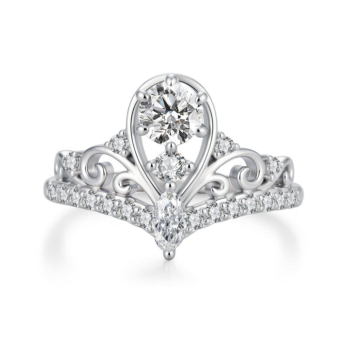 925 Sterling Silver 0.5 Carat Moissanite Ring in Size 6 for Women