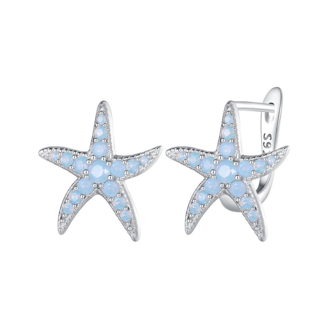 925 Sterling Silver Opal Earrings 15x13mm for Women