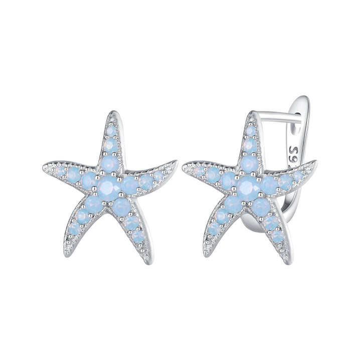 925 Sterling Silver Opal Earrings 15x13mm for Women