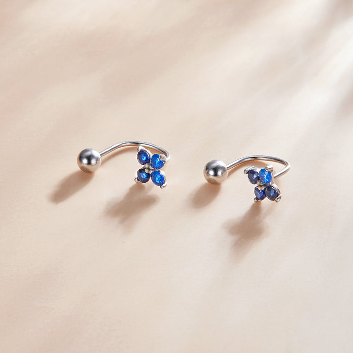 925 Sterling Silver Earrings with Pavé CZ &amp; Platinum Plating for Women