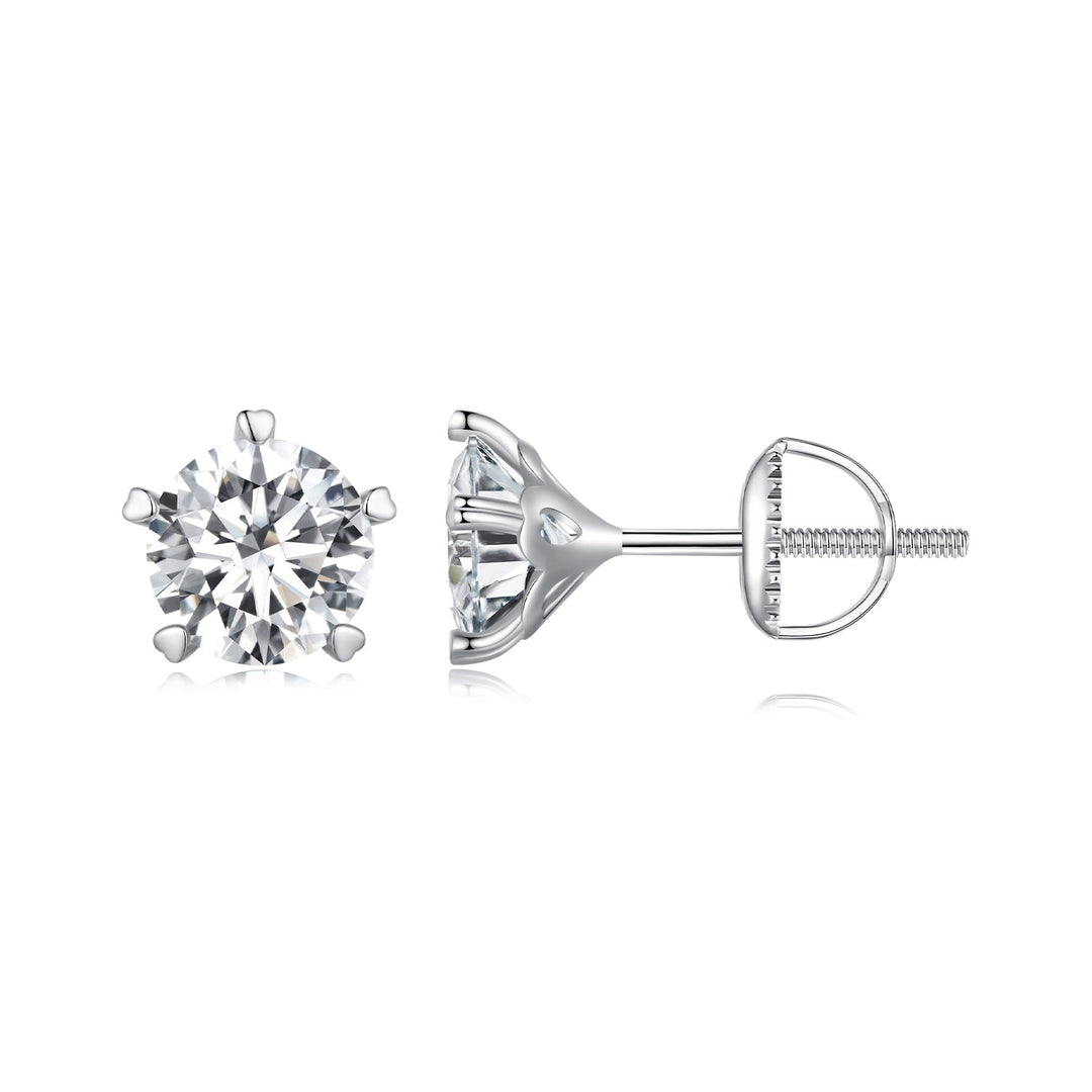 925 Sterling Silver Moissanite 0.50 Carat Earrings 6.0mm for Women