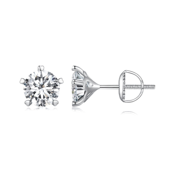 925 Sterling Silver Moissanite 0.50 Carat Earrings 6.0mm for Women
