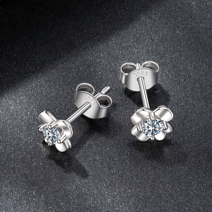 925 Sterling Silver Moissanite Earrings 0.6cm for Women