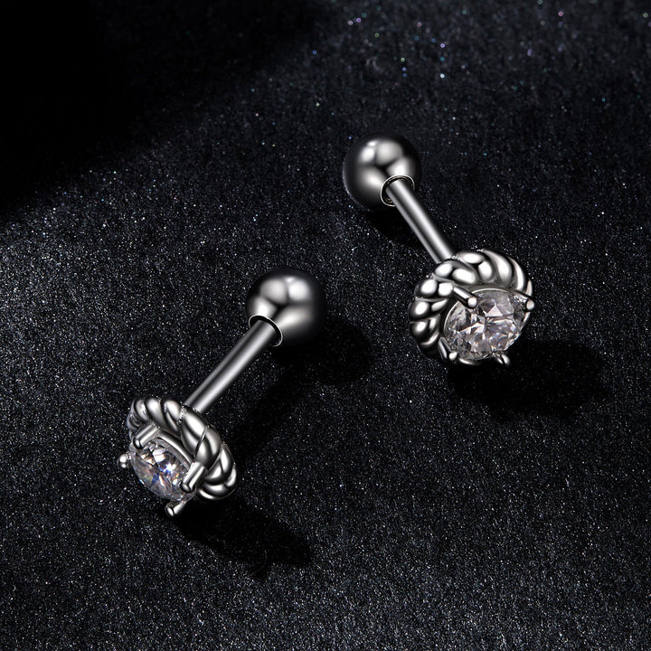 925 Sterling Silver 3mm Moissanite Earrings for Women