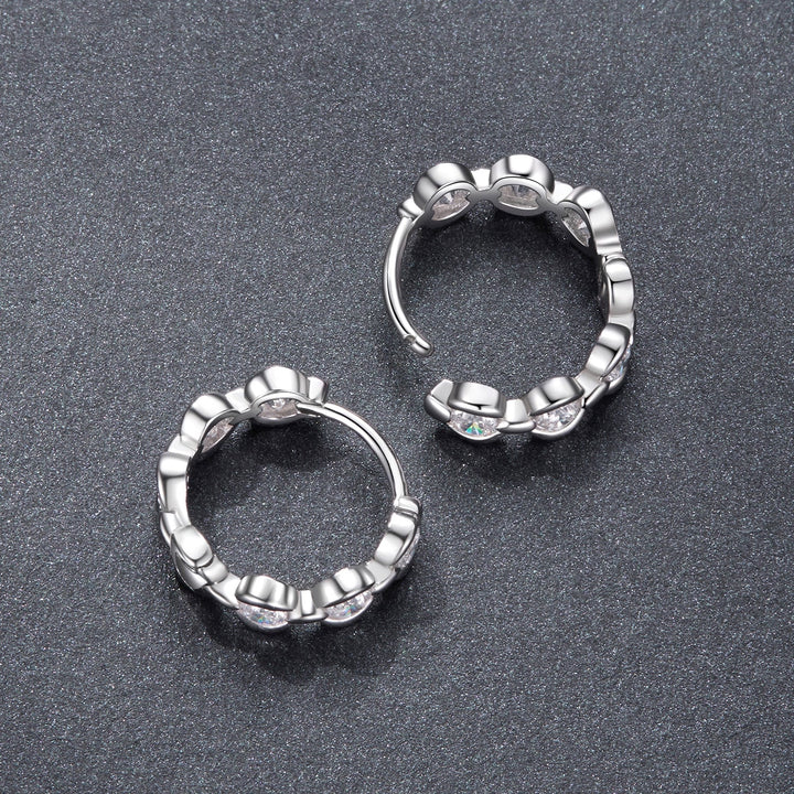 925 Sterling Silver 0.25 Carat Moissanite Hoop Earrings for Women
