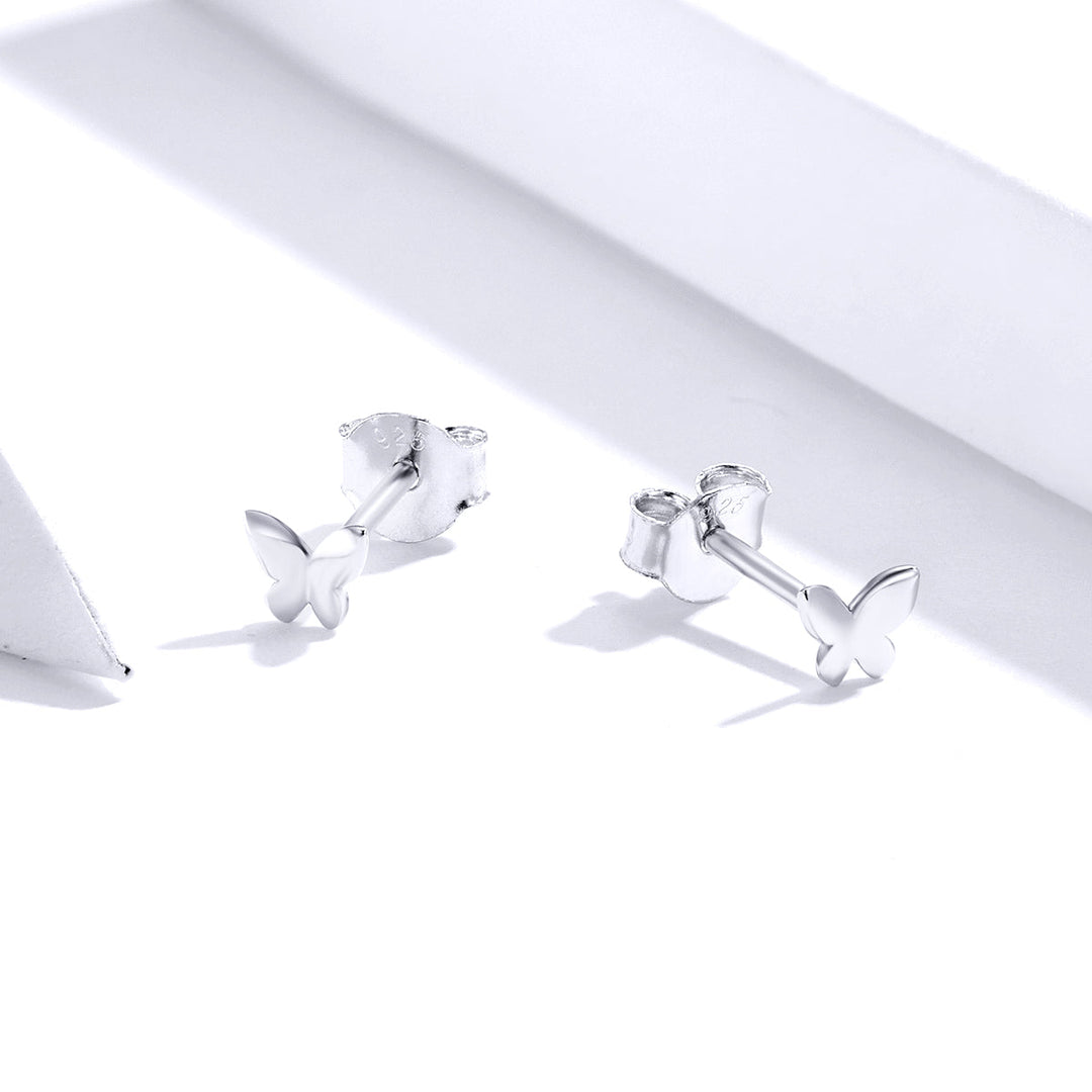 925 Sterling Silver &amp; Platinum Plated Earrings