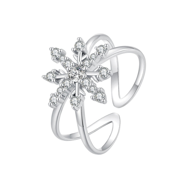 925 Sterling Silver Platinum Plated Pavé Set CZ Ring for Women