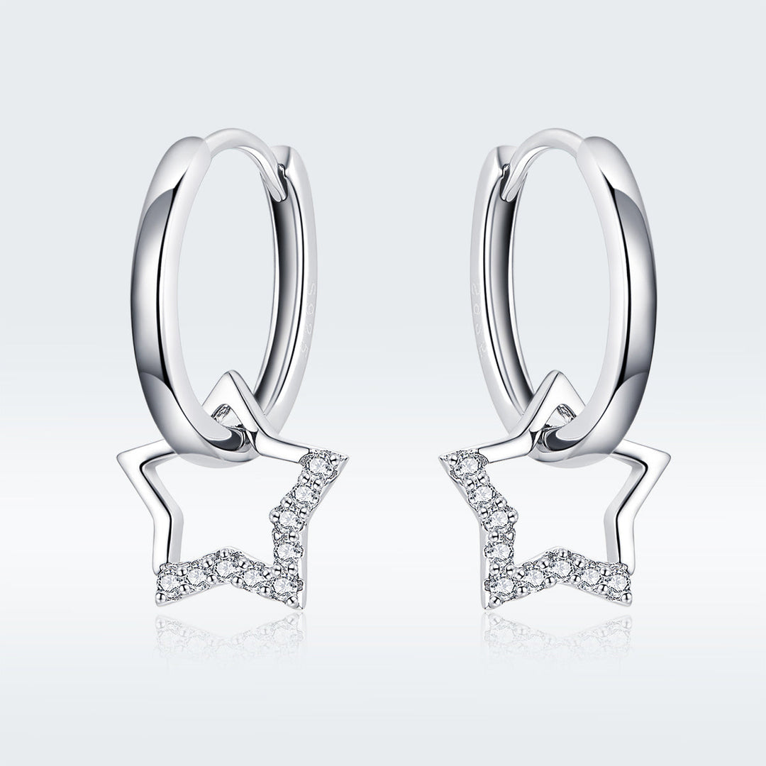 S925 Sterling Silver Plated Platinum CZ Earrings for Women