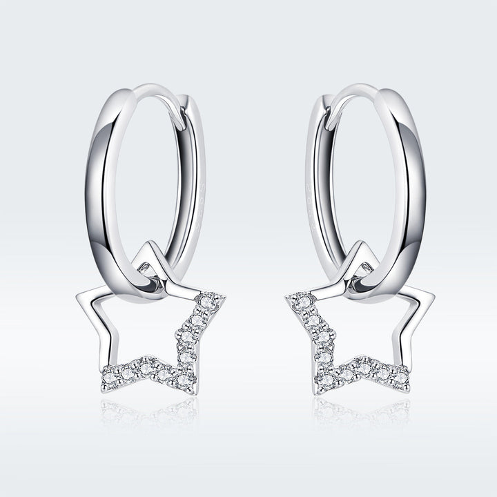S925 Sterling Silver Plated Platinum CZ Earrings for Women