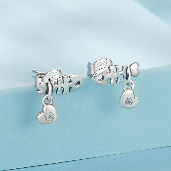 925 Sterling Silver Earrings with Pavé Setting CZ in Oxidized Silver