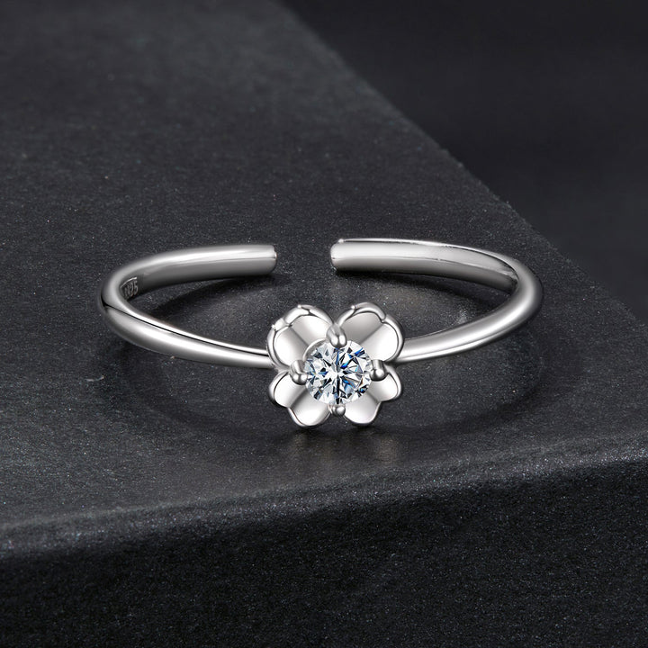 925 Sterling Silver Moissanite Ring Size E for Women