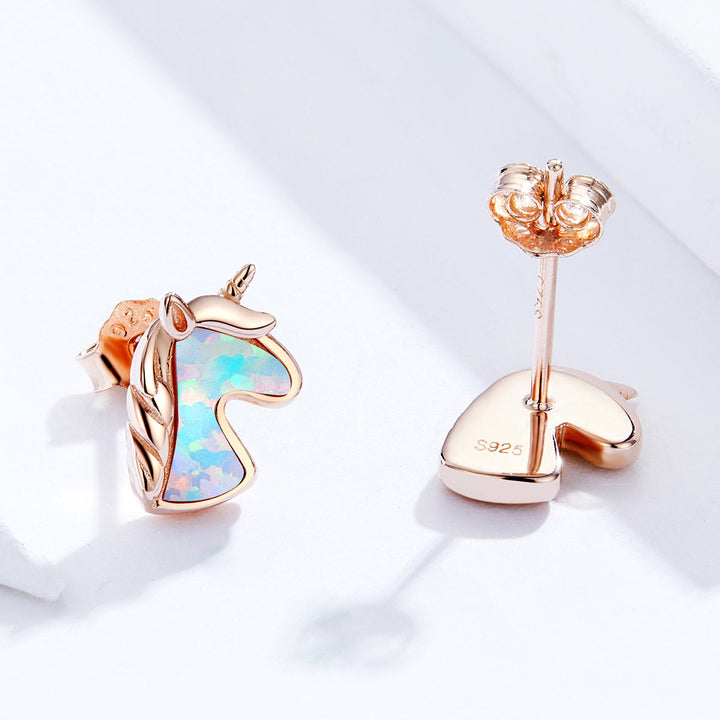 925 Sterling Silver Opal Earrings for Women