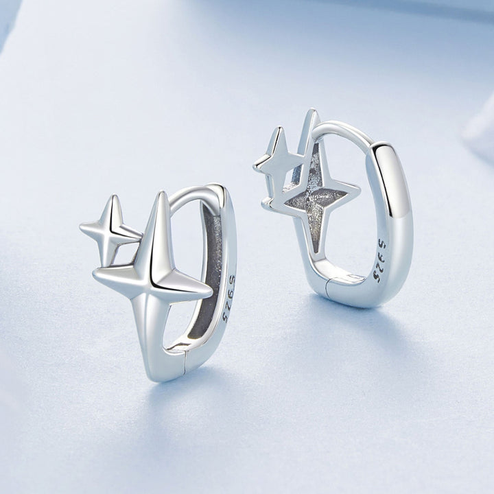 925 Sterling Silver Earrings with White Gold Plating, Size 1.2*0.9cm for Women