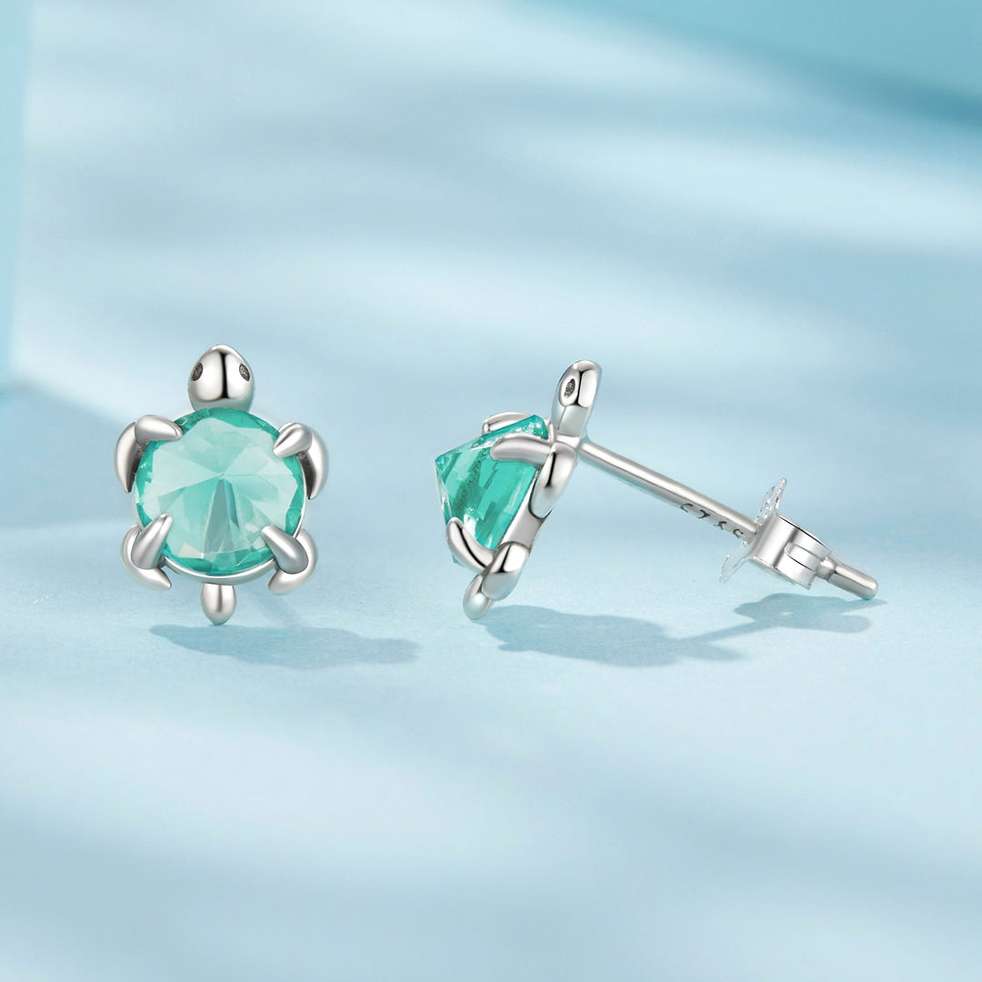 925 Sterling Silver Earrings with Transparent Glass and Oxidized Finish for Women