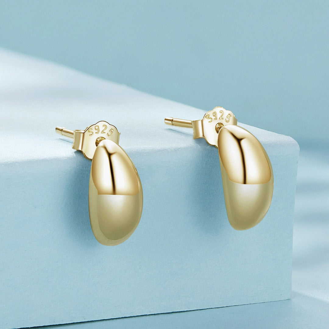 925 Sterling Silver Earrings, Size 10*5mm - Oxidized Silver for Women