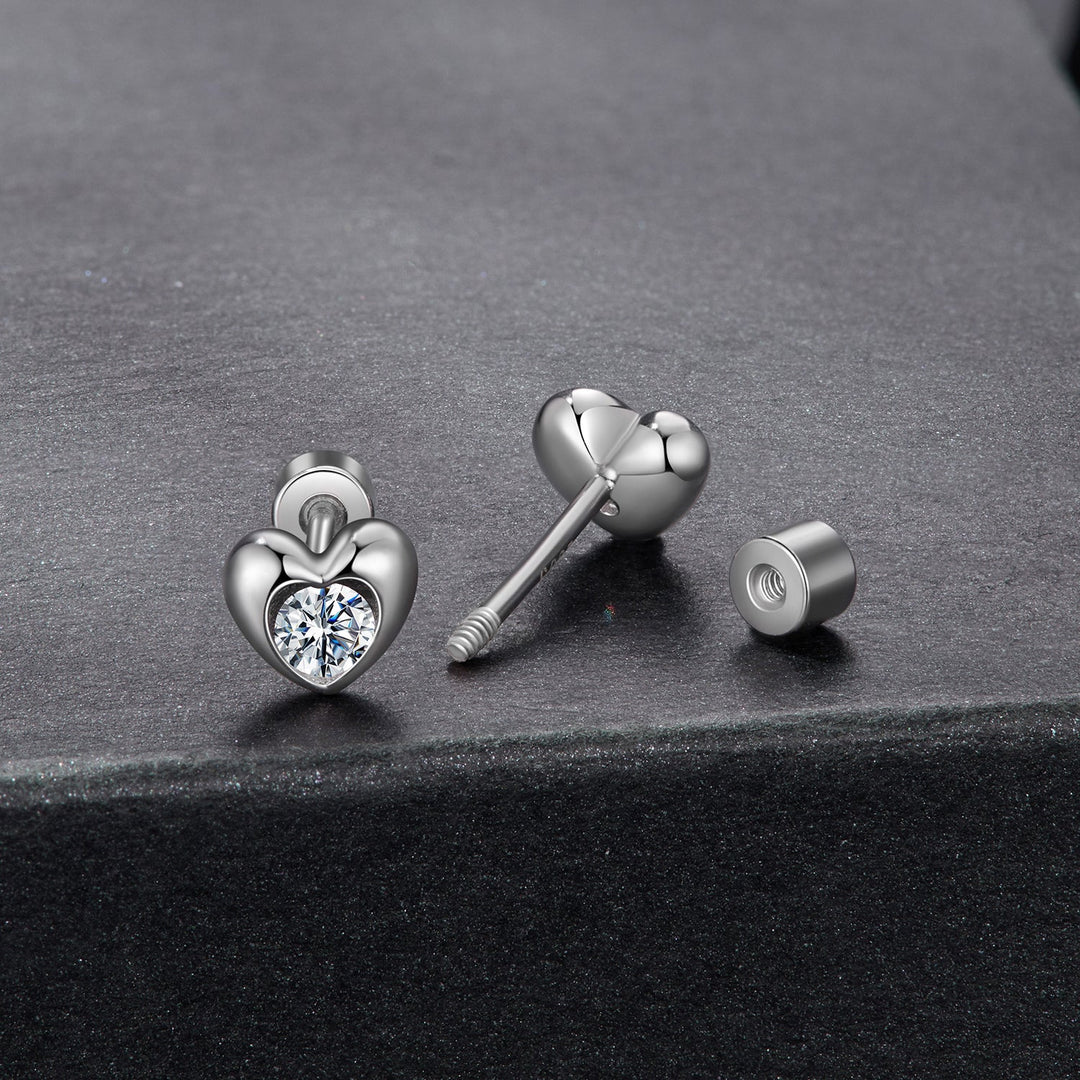 925 Sterling Silver Moissanite Earrings 0.5cm for Women