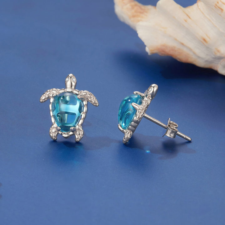 925 Sterling Silver &amp; Brass Transparent Glass CZ Earrings 1.3*1.2cm for Women