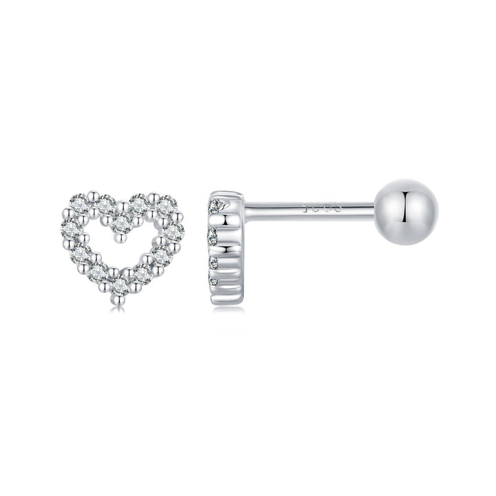 925 Sterling Silver White Gold Plated Earrings with CZ for Women