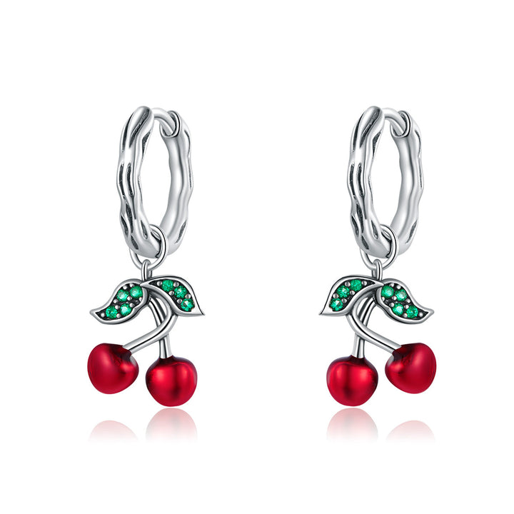S925 Sterling Silver Oxidized CZ Enamel Earrings for Women