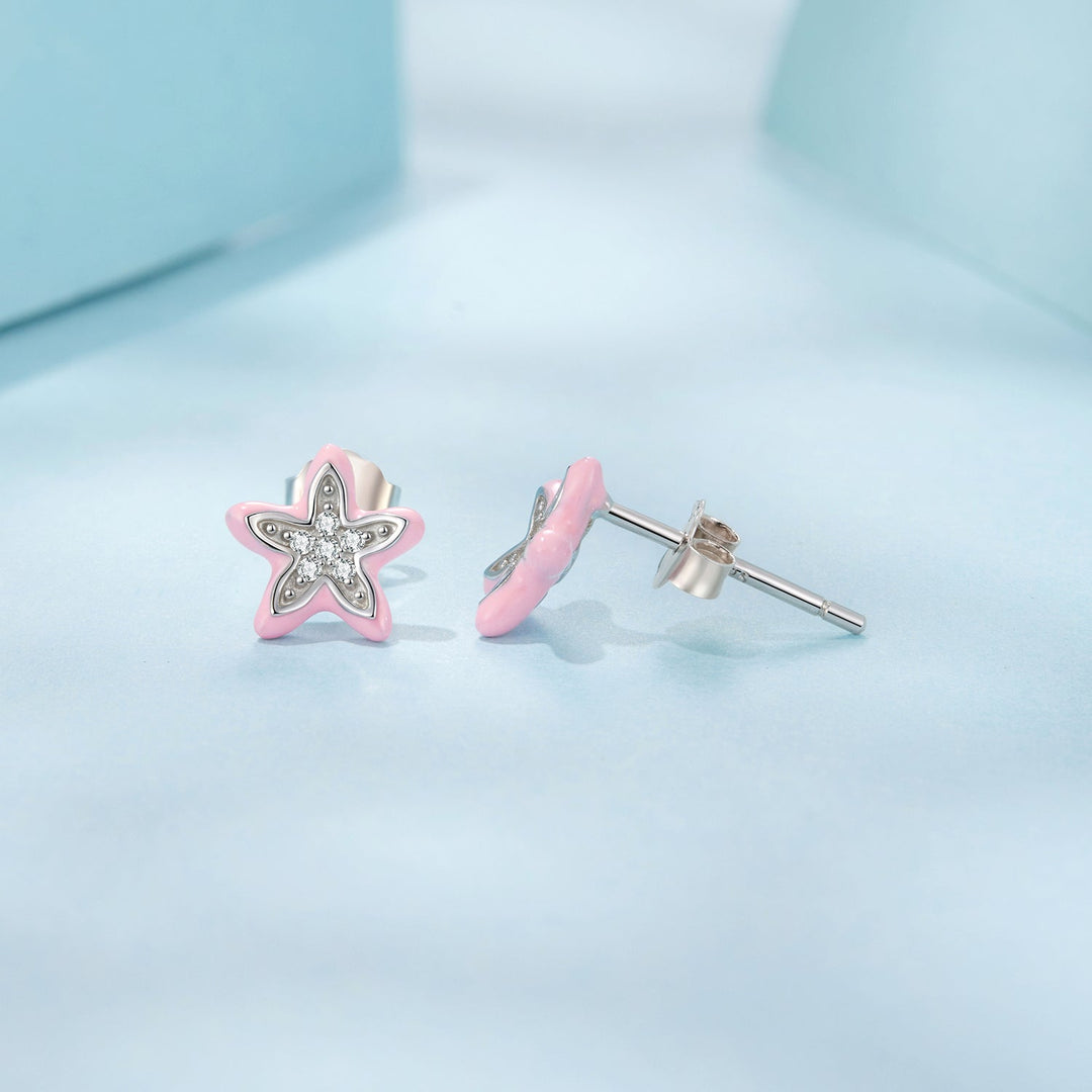 925 Sterling Silver Enamel CZ Earrings for Women