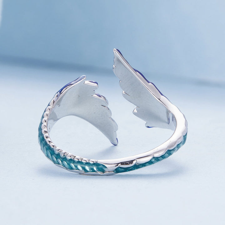 925 Sterling Silver Enamel Ring Size 9.0 for Women