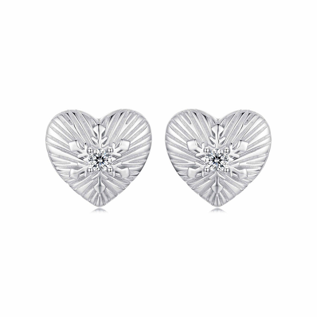 925 Sterling Silver Earrings with CZ in White Gold Plating for Women