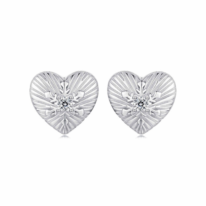 925 Sterling Silver Earrings with CZ in White Gold Plating for Women