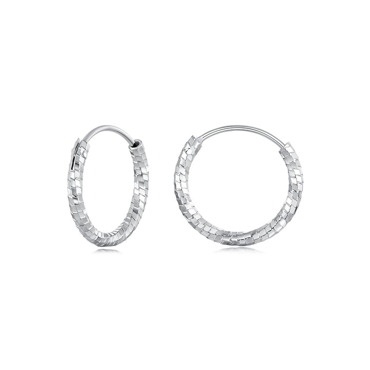 925 Sterling Silver Earrings for Women - White Gold Plated, 2.6*0.2 cm, Style L