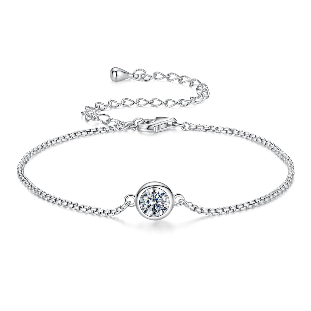 925 Sterling Silver 0.50 Carat Moissanite Bracelet for Women