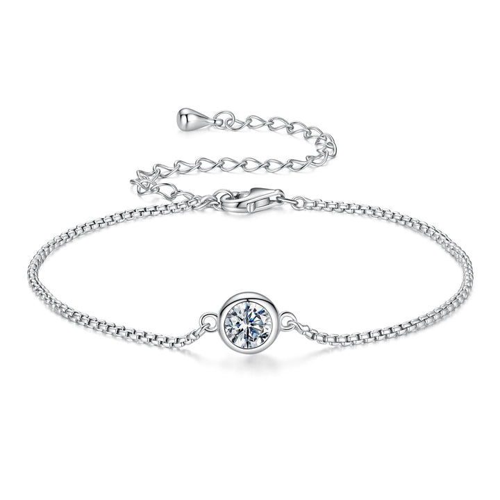 925 Sterling Silver 0.50 Carat Moissanite Bracelet for Women