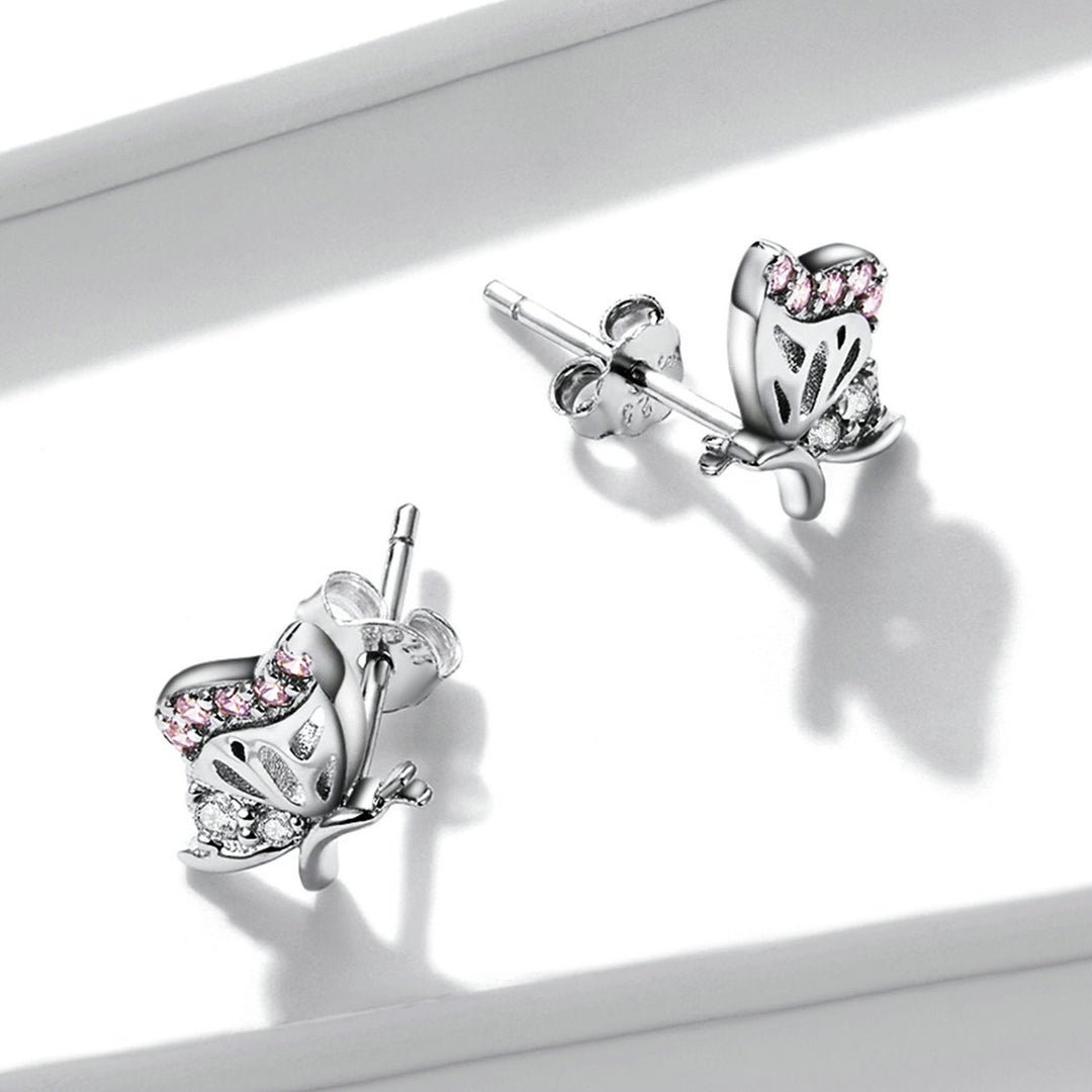 925 Sterling Silver Earrings with CZ in Pavé Setting