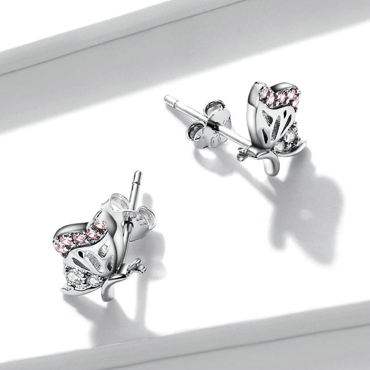925 Sterling Silver Earrings with CZ in Pavé Setting