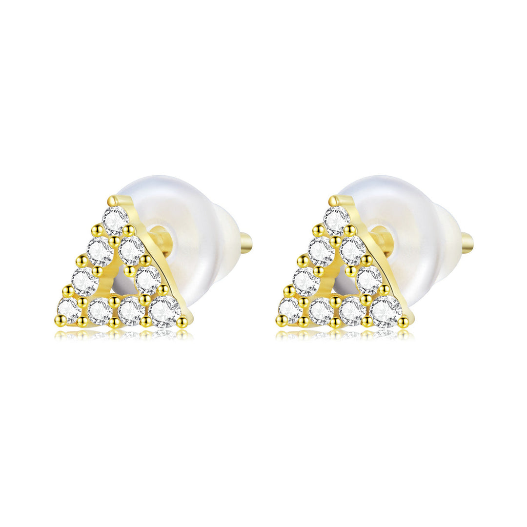 925 Sterling Silver &amp; Plated Gold CZ Earrings for Women