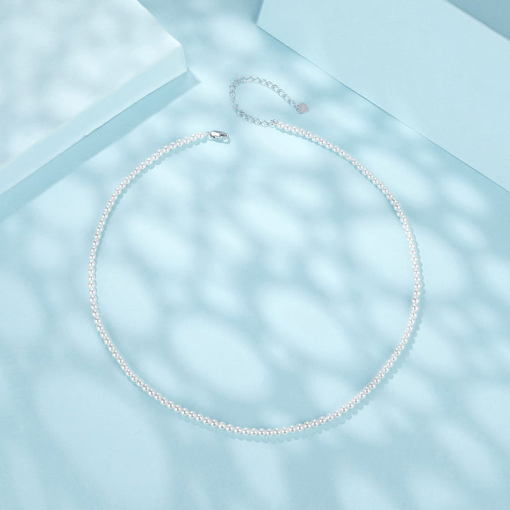 925 Sterling Silver White Gold Plated Necklace with Quality Shell Pearl for Women