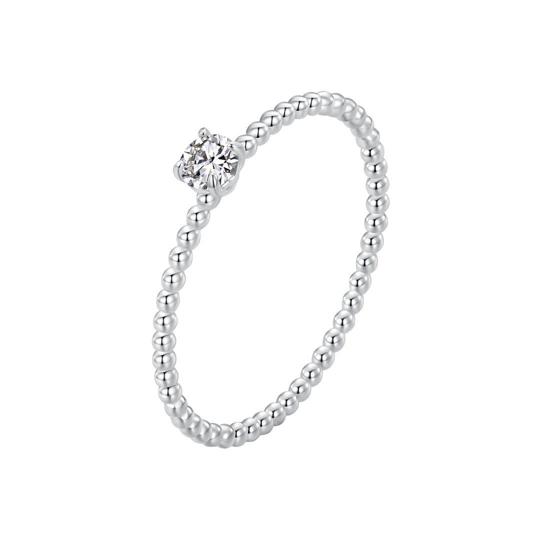 925 Sterling Silver 3mm Moissanite Ring for Women - Size 6