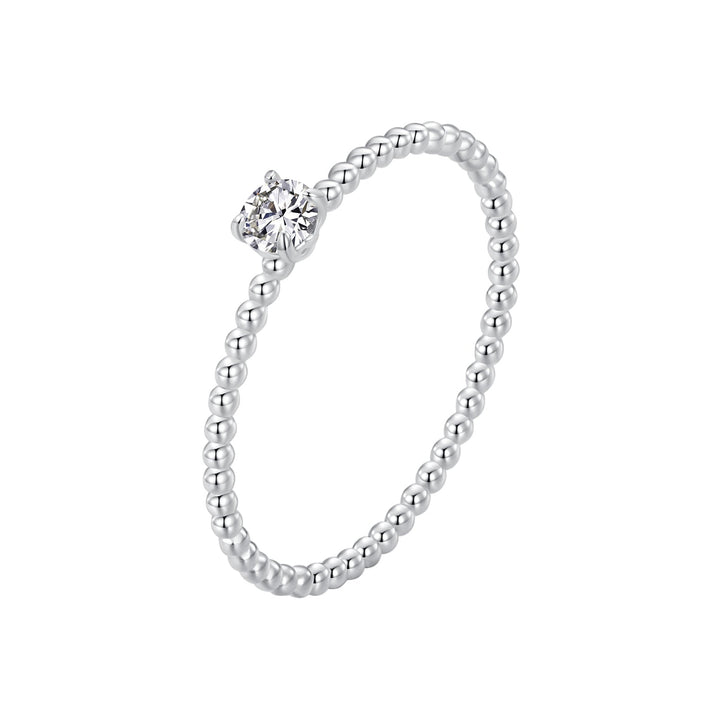 925 Sterling Silver 3mm Moissanite Ring for Women - Size 6