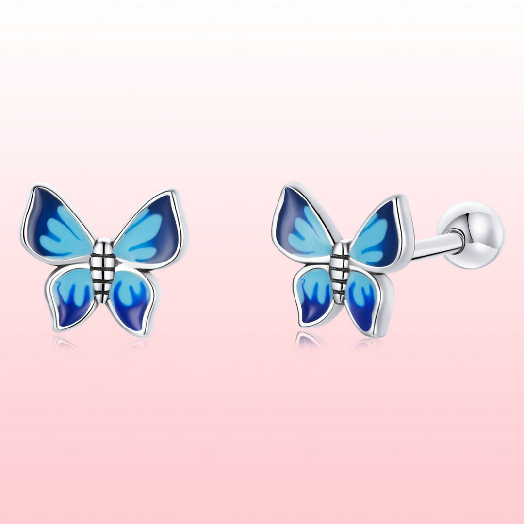 S925 Sterling Silver Enamel Oxidized Earrings for Women
