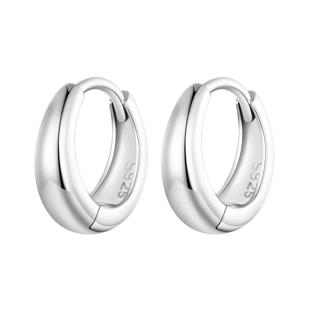 925 Sterling Silver 12*3mm Platinum Plated Earrings