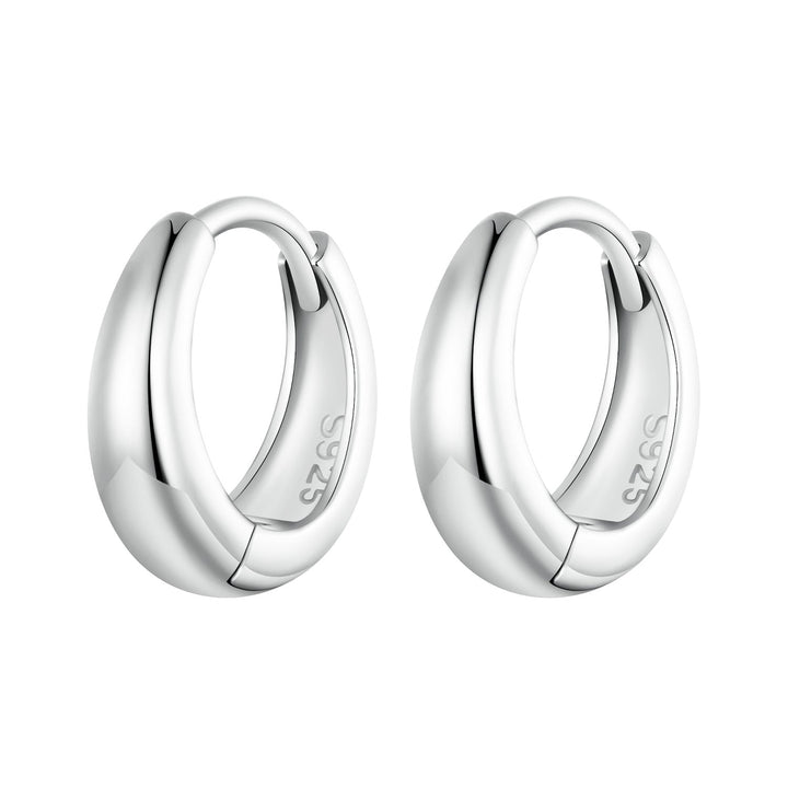 925 Sterling Silver 12*3mm Platinum Plated Earrings